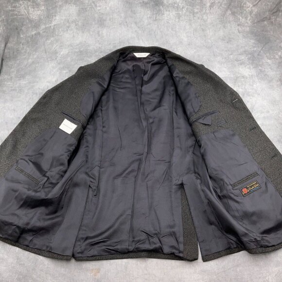 Pronto Uomo Blazer Men 42R Gray Tan Career Lanificio Galtes Wool Italy VTG‎ - Picture 10 of 14